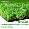 SunVilla 5'X10' Realistic Indoor/Outdoor Artificial Grass, 5 ft X 10 ft = 50 Square feet, Green/Olive Green/Yellow